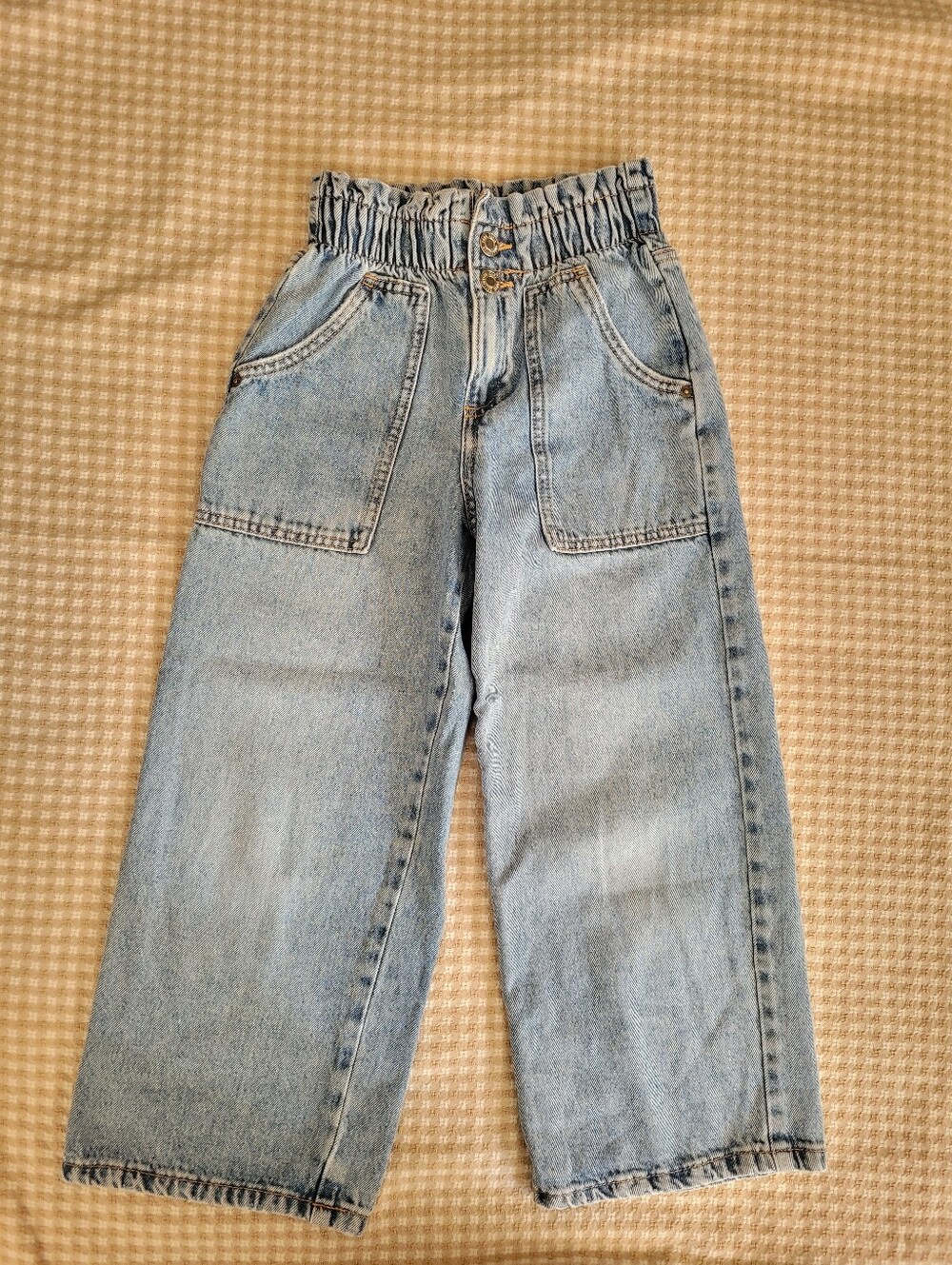 ZARA High-Waist Light Wash Wide Leg Jeans